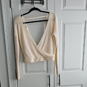Chic Cream V-Neck Sweater